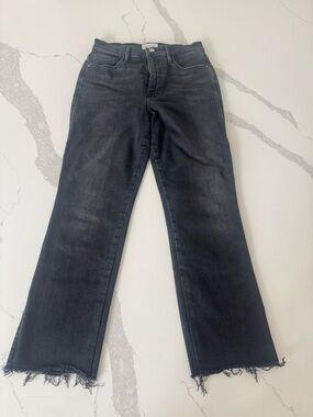 Frame Denim Size 28 Le Sylvia Kick Boot Women’s Black High-Rise Straight Jeans